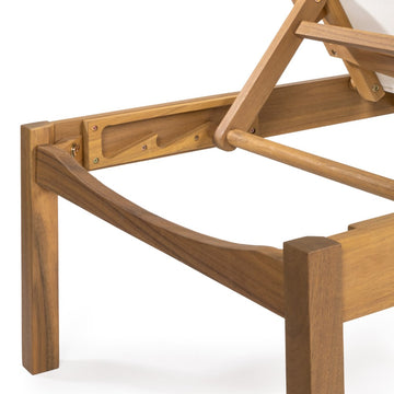 Lagunan 77.56"x26.38" Modern Minimalist Adjustable Acacia Wood Chaise Outdoor Lounge Chair - JONATHAN Y